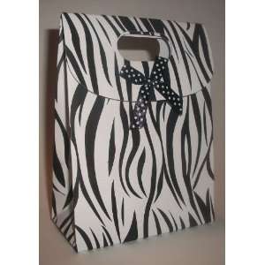 Set of 10 Zebra Tab Top Boxes Bags for Weddings Bridal Shower Favors 