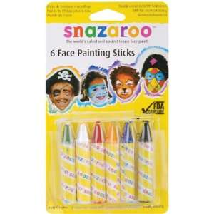  Snazaroo Face Painting Sticks 6/Pkg Green/White/Red/Yellow 