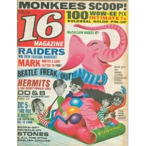  16 Magazine Feb 1967 Monkees Hermans Hermits Raiders 