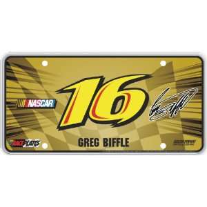   Race Plates Signature Series #16 Greg Biffle License Plate: Automotive