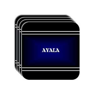 Personal Name Gift   AYALA Set of 4 Mini Mousepad Coasters (black 