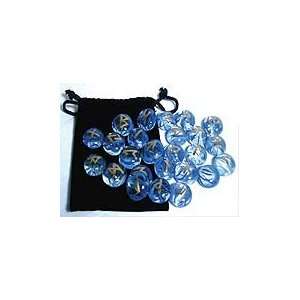  Blue Swirling Glass Rune Set 