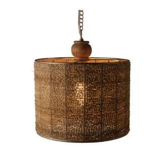  12.5 Natural Rustic Jute Hanging Woven Pendant Lamp