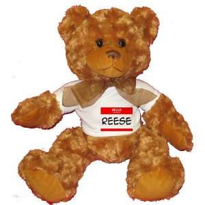  HELLO my name is REESE Plush Teddy Bear with WHITE T Shirt 