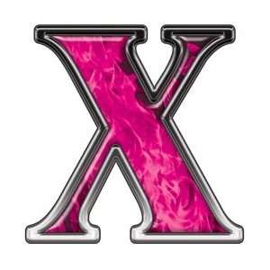  Reflective Letter X with Inferno Pink Flames   1 h   REFLECTIVE 