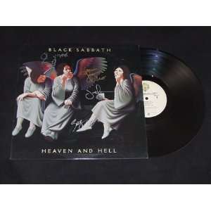 Black Sabbath Heaven & Hell Hand Signed Autographed Record Album Vinyl 