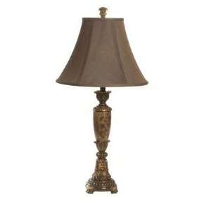  Marbella One Light Table Lamp in Real Brown Marble