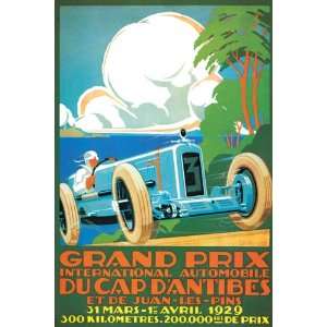  1929 GRAND PRIX CAR RACE RALLY ANTIBES JUAN LES PINS LARGE 