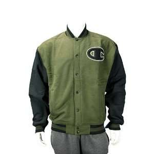  Champion Letterman Jacket Military Green. Size: LG: Sports 