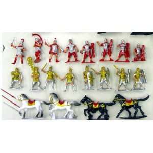  Roman SPQR Warriors Figure Playset (16 Warriors w/Shields 
