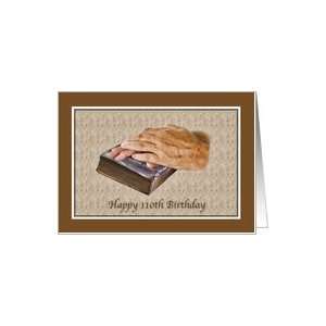  Birthday, 110th, Bible, Aged Hands Card Toys & Games