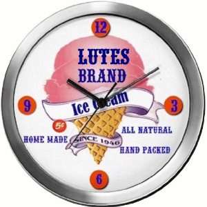  LUTES 14 Inch Ice Cream Metal Clock Quartz Movement 