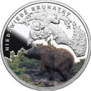  Polish Brown Bear   925 Proof Silver Medal: Patio, Lawn 