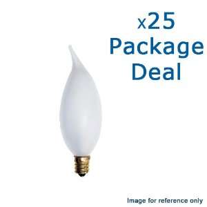   25 pcs. 25w Flame 120v Candelabra Base Frost bulbs