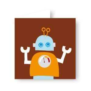    Blafre Funny Robot Brown Large Greeting Card: Home & Kitchen