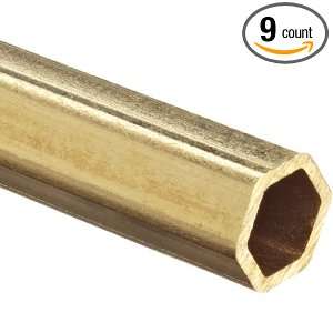 Brass C260 Hexagonal Tubing, ASTM 135, 1/8 Width Across Flats, 0.014 