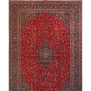  Handmade Kashan Persian Rug 13 9 x 20 1 Authentic 