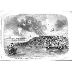  1855 FRENCH MORTAR BATTERY SVEABORG BATTLE WAR ARMY