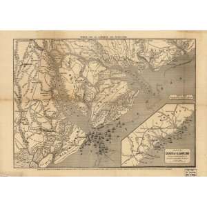  1860s Civil War map Port Royal Sound South Carolina: Home 