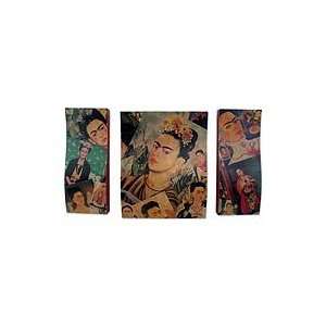 NOVICA Decoupage wall art, Fridas Portraits (triptych 