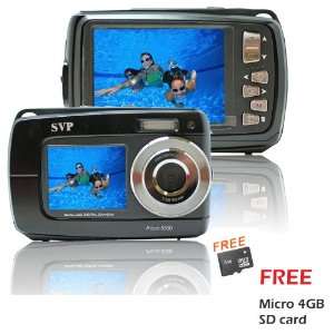 Aqua 5500 Black (with Micro 4GB) 18 MP Dual Screen Waterproof Digital 