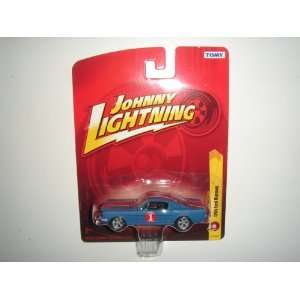   Johnny Lightning R19 1965 Ford Mustang Matte Blue/Red: Toys & Games