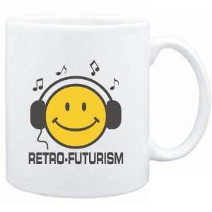  Mug White  Retro Futurism   Smiley Music Sports 
