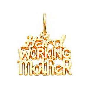  10K Yellow Gold Hardworking Mother Charm: Jewelry