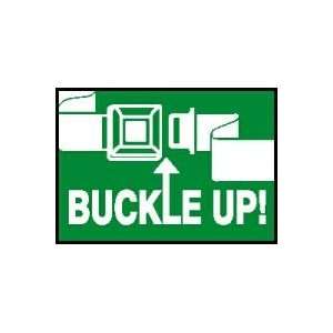  Labels BUCKLE UP! (W/GRAPHIC) Adhesive Dura Vinyl   Each 3 