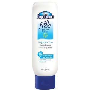  Coppertone Oil Free Lotion SPF 15 Sunscreen 8 oz (Quantity 