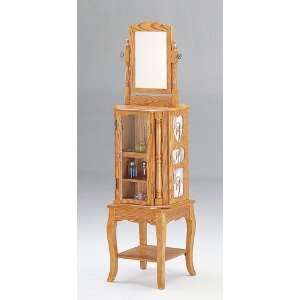  All new item Revolving jewelry armoire in oak finish wood 