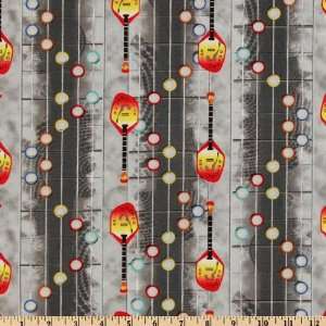  44 Wide Rock Star Hero Game Grey/Red Fabric By The Yard 