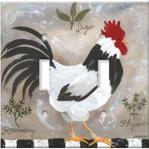  Switch Plate Cover Art Jennifers Rooster Animal DBL: Home 