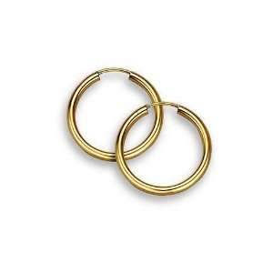  14k Yellow Golds Small Hoop Earrings   3/8 Diameter 
