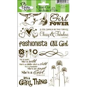  All Girl Fresh & Fabulous Clear Stickers 5.5X9 FFCS124 
