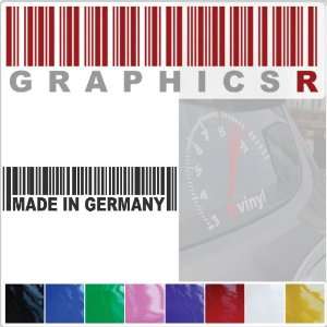   Decal Graphic   Barcode UPC Pride Patriot Made In Germany A383   Black