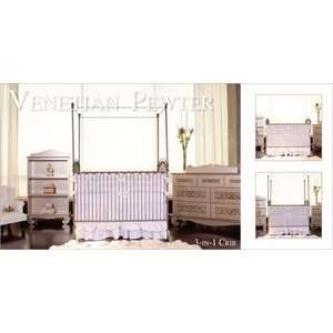    Bratt Decor Venetian Pewter / Chelsea 3 Piece Crib Set Baby