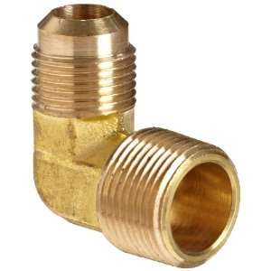 Anderson Metals Brass Tube Fitting, 90 Degree Elbow, 5/8 Flare x 1/2 