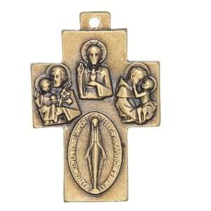   Miraculous medal and Jesus the word ( 3.2 cm or 1.3 inches )   Bronze