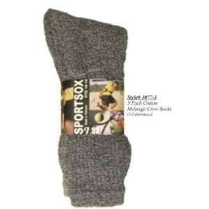  Melange Cotton Crew Socks/3Pk Case Pack 60: Sports 