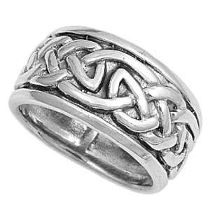  Sterling Silver Celtic Knot Ring, Size 14: Jewelry
