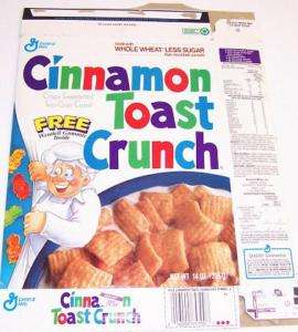 early 1990s Cinnamon Toast Crunch Cereal Box gg101  