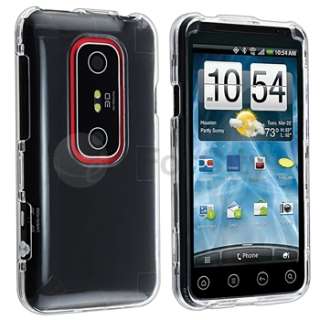 in 1 Accessory Bundle Clear Hard Case For HTC EVO 3D  