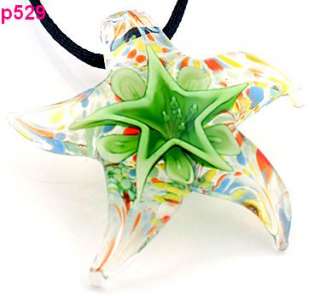 Starfish Murano Lampwork Glass Pendant Necklace p529  