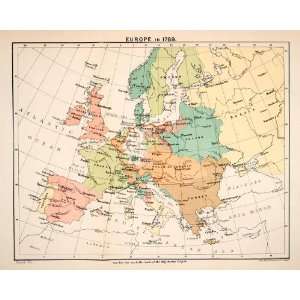 Map Europe 1789 Great Britain Holy Roman Empire Prussia Austria Spain 