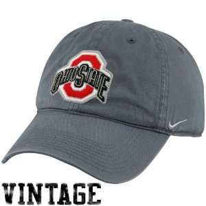   State Buckeyes Charcoal Sand Blasted Relaxed Hat