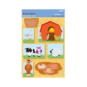  Barnyard Animals Farm Cardstock Scrapbook Stickers: Toys 