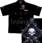 NEW Flaming Skull biker shirt Dragonfly XL  
