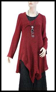 ZUZA BART pointed front and back rayon boucle sweater M/L burgundy or 