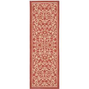 Safavieh Courtyard Collection CY2098 3707 210 Red and Natural Indoor 
